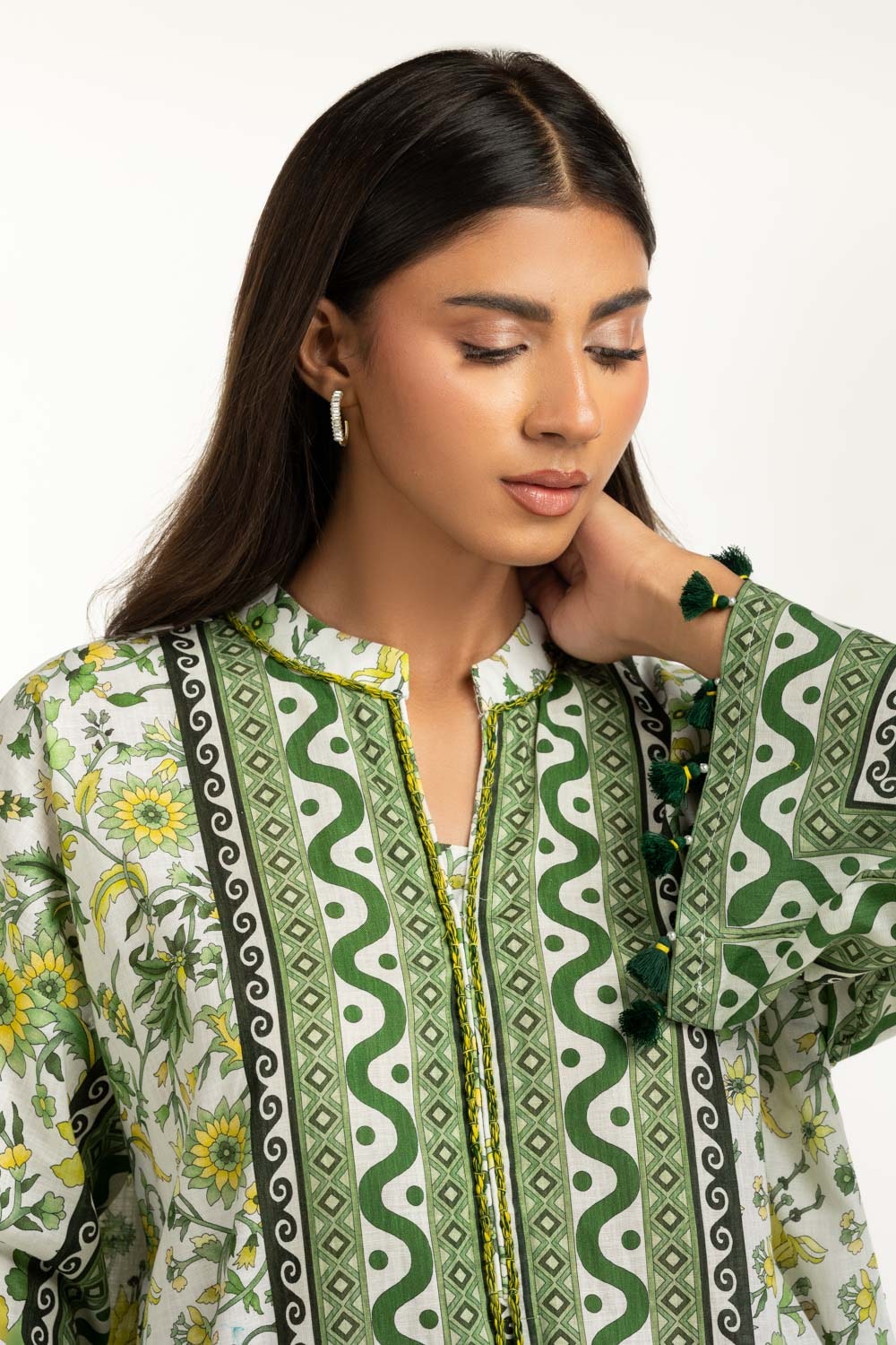 Cross Slub Printed Co-Ord Set