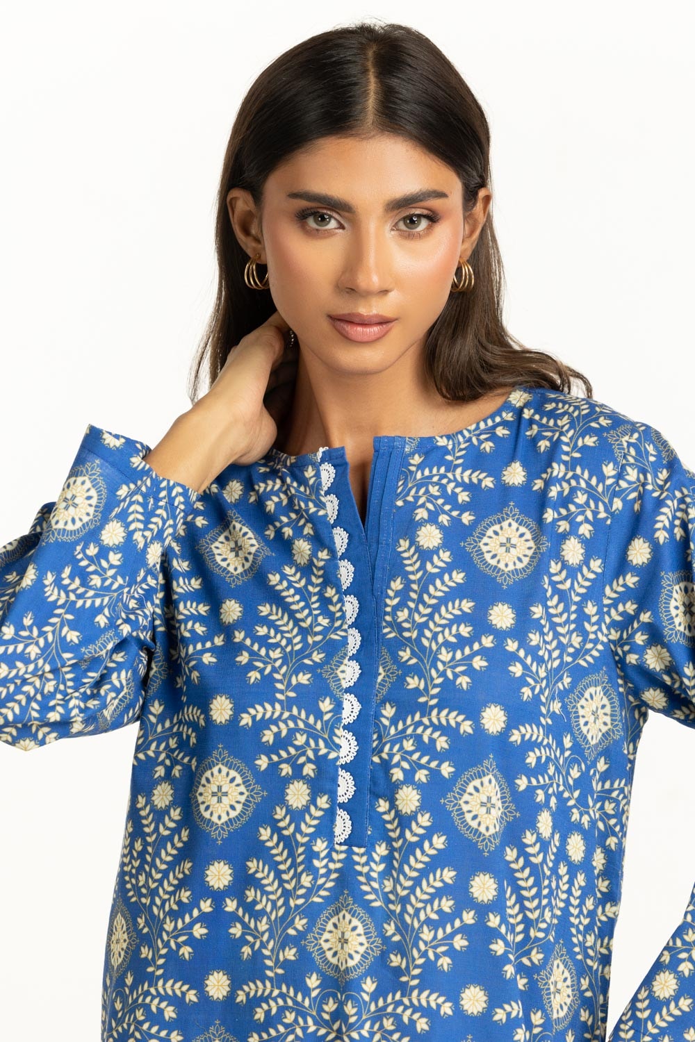 Cross Slub Printed Co-Ord Set