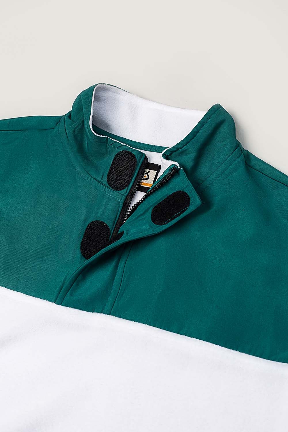 Quarter Zip Color Block Mock Neck Sweatshirt