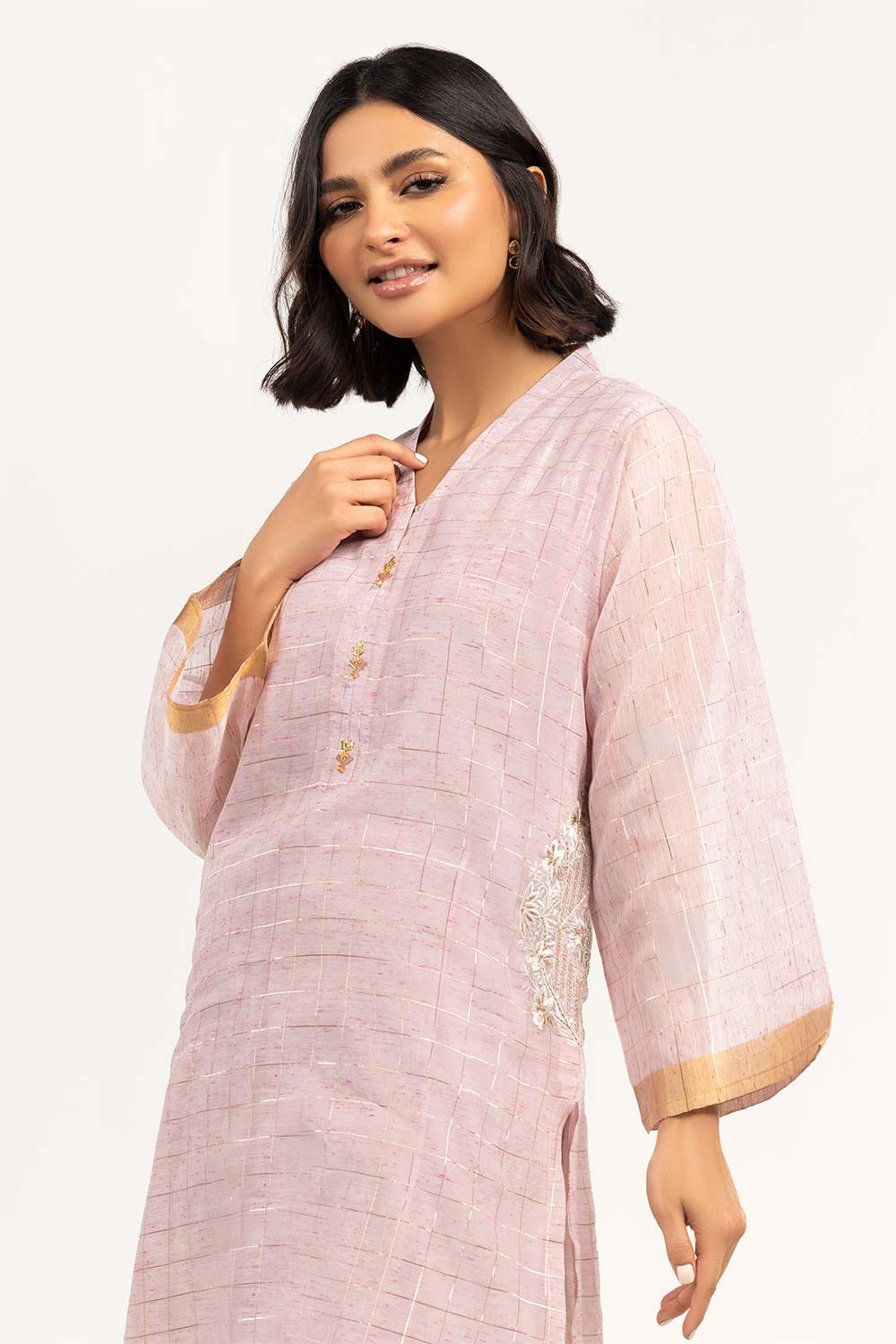 2 Piece Festive Suit Munar Kurta Raw Silk Pants