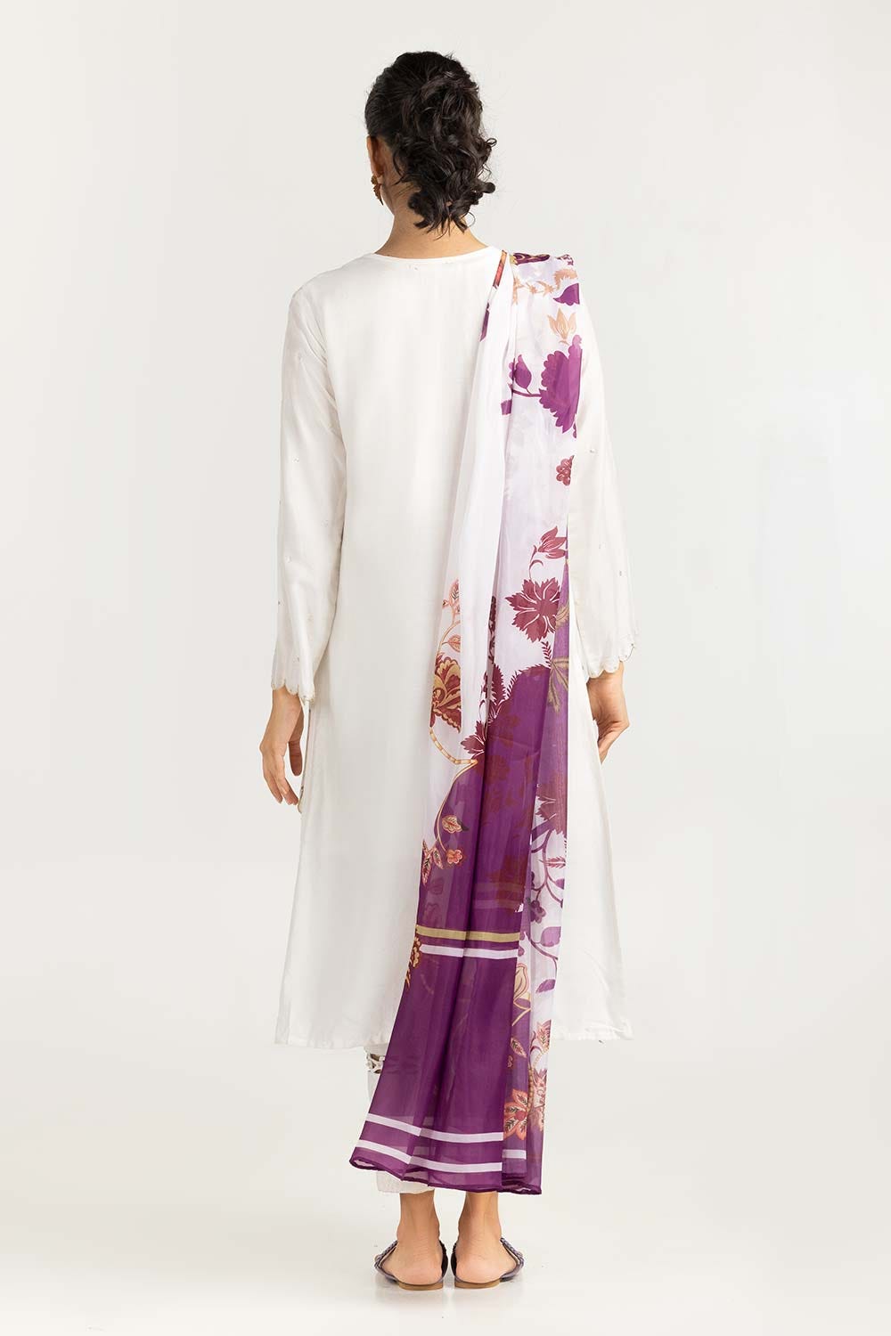 2 Piece Khadi Net Embroidered Shirt and Dupatta