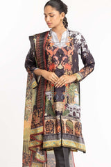 Digital Printed Shamose Silk Embelsihed Suit