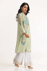 Dyed Cotton Silk Screen Printed Kurti