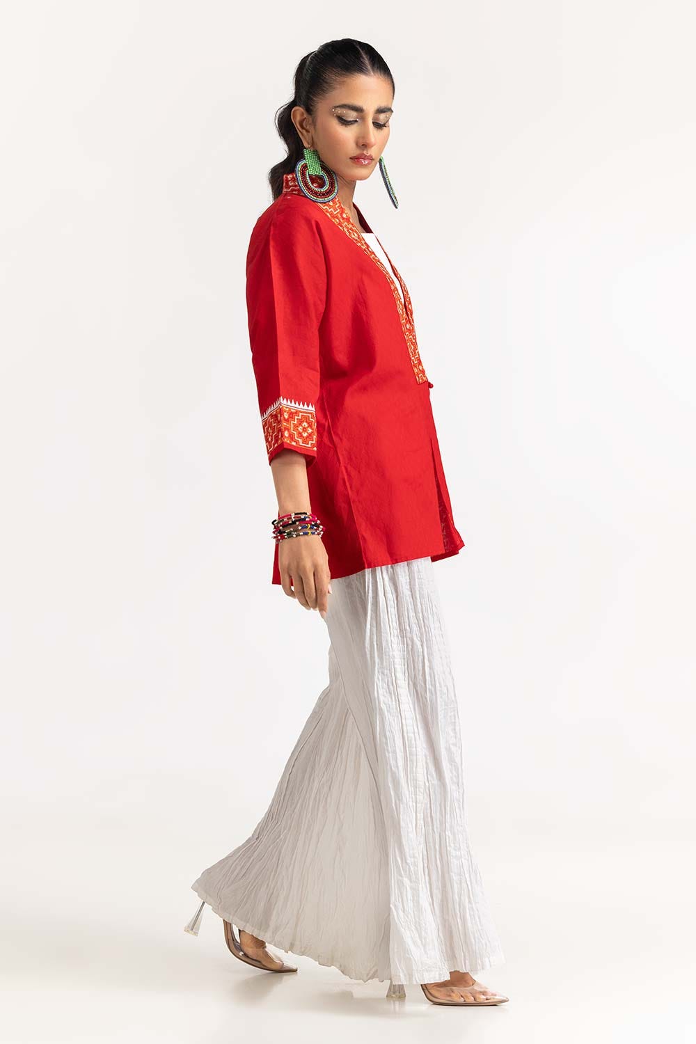 Dobby Screen Printed Kurti