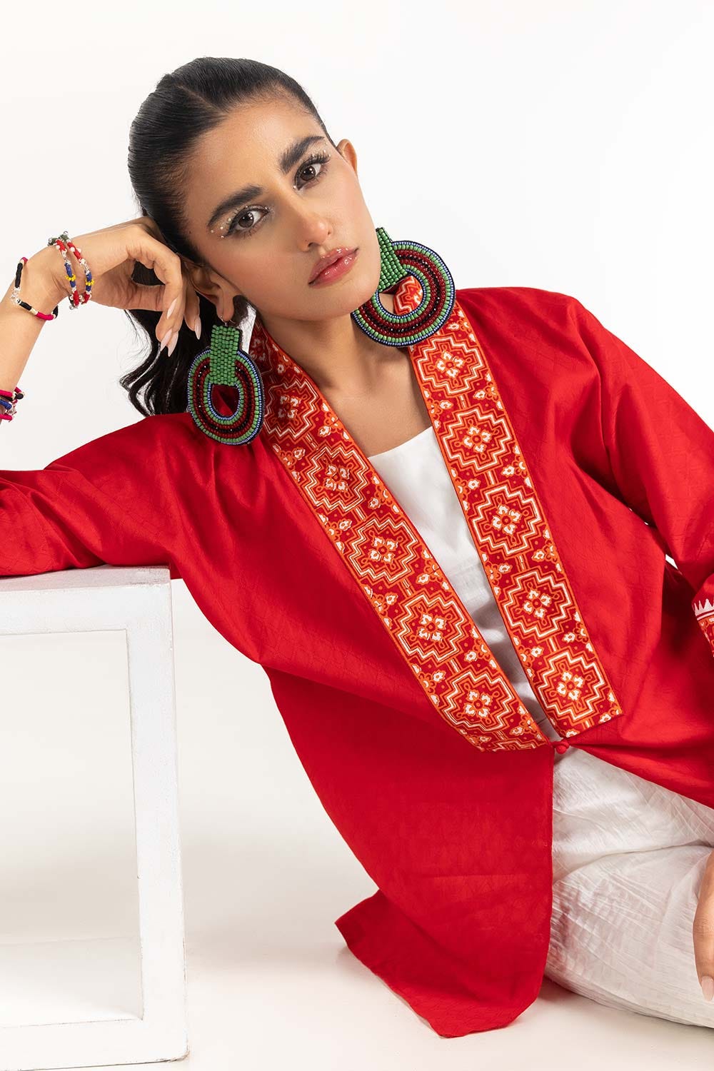 Dobby Screen Printed Kurti