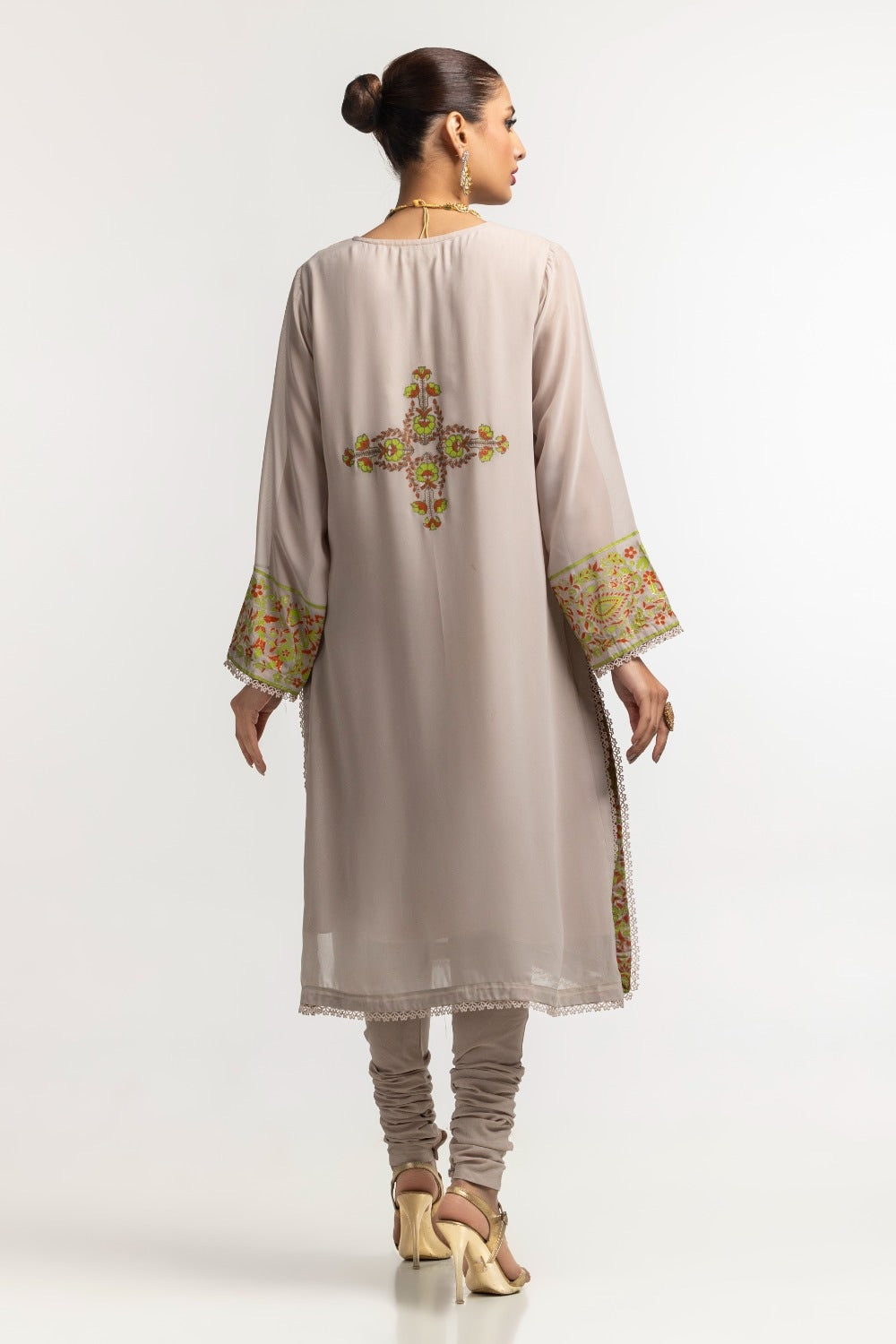 Dyed Foil Print Light Georgette Shirt