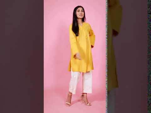Yellow 1 Piece Jacquard Shirt