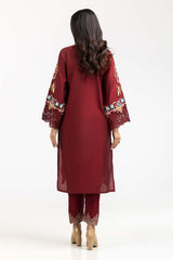 Luxury Pret Dyed Cotton silk Embroidered Kurti With Trouser