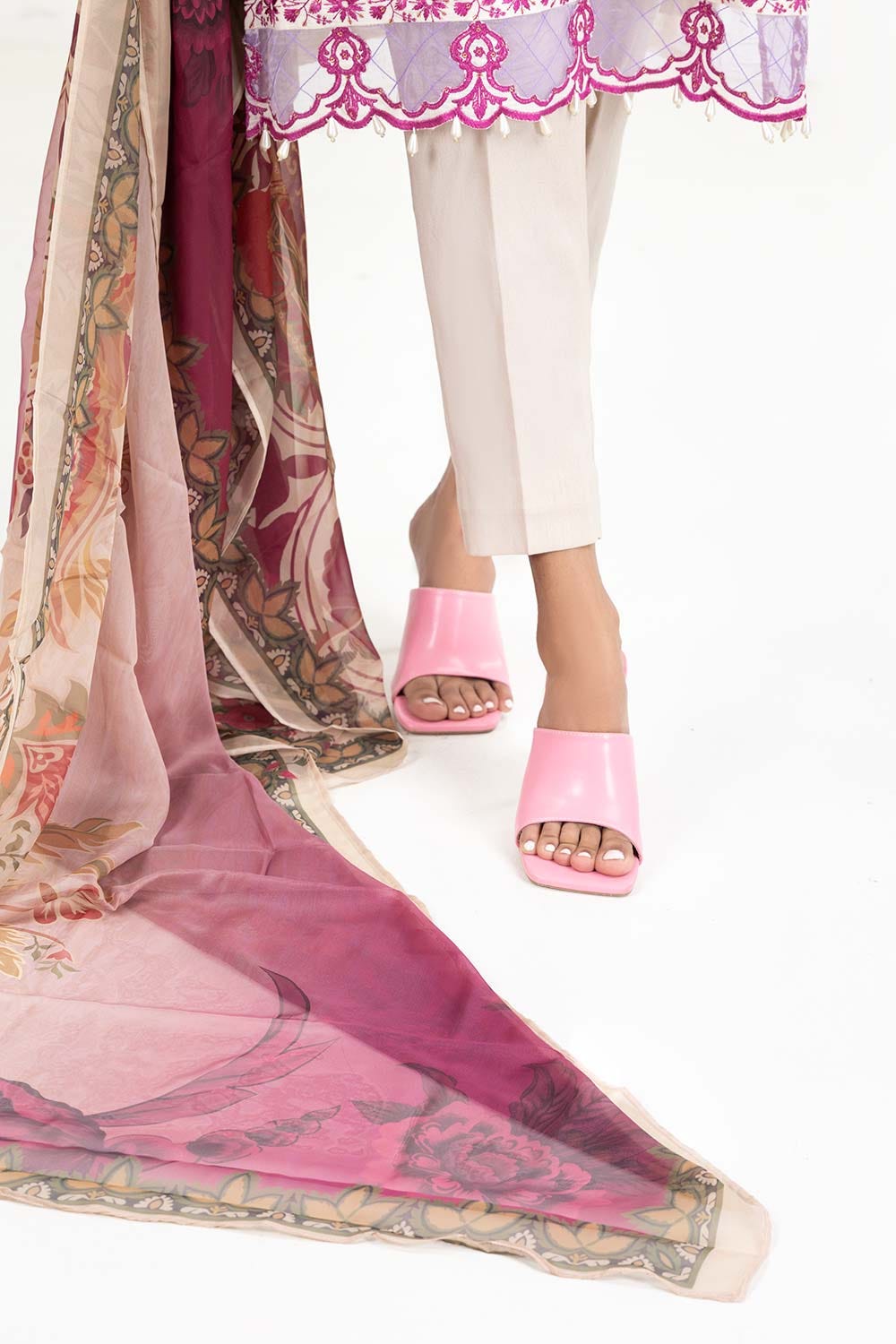 Luxury Pret Dobby Embroidered Shirt Tissue Silk Dupatta