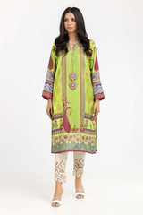 Luxury Pret Printed Charmeuse silk Embroidered Kurti