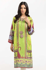 Luxury Pret Printed Charmeuse silk Embroidered Kurti