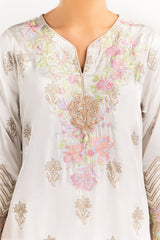 Luxury Pret Polyester Silk Embroidered Shirt