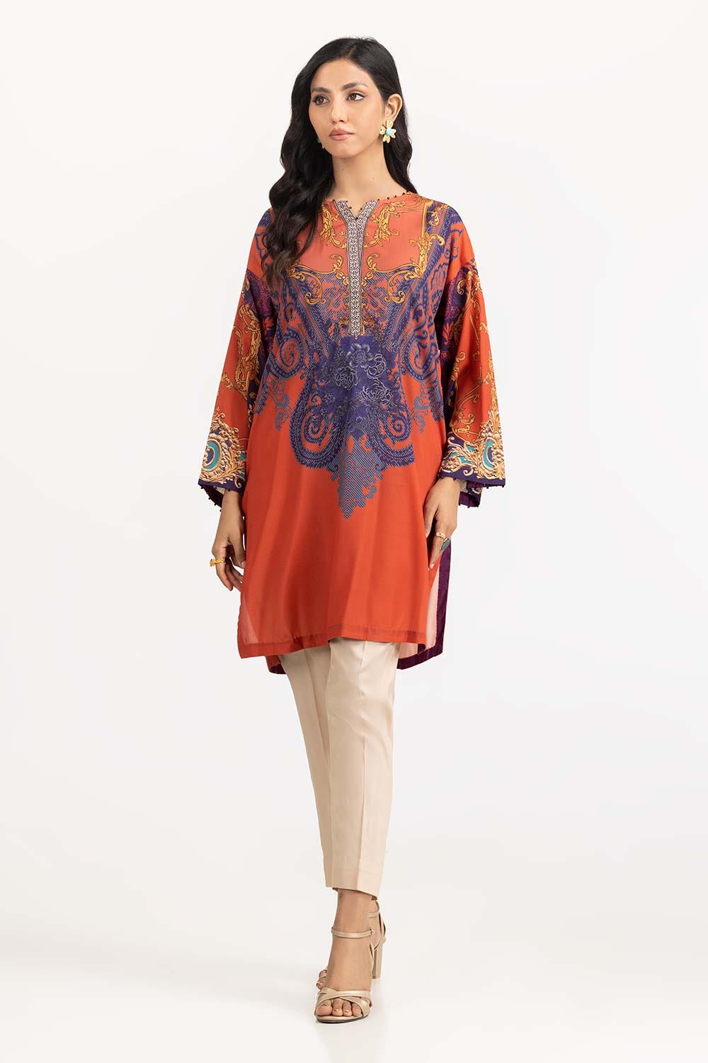 Luxury Pret Digital Printed Embelished Shirt