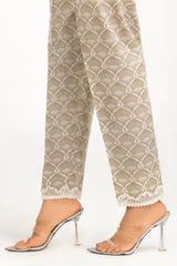 Luxury Pret Indian Rawsilk Screen Printed Embellished Trouser