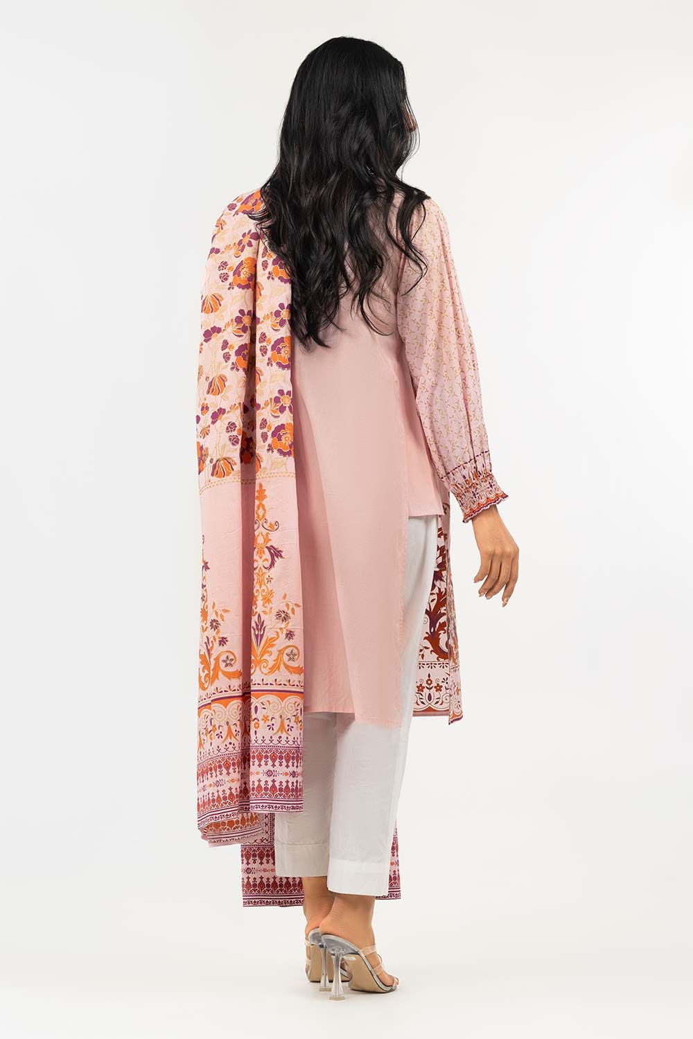 Screen Printed Cambric Shirt with Lawn Dupatta