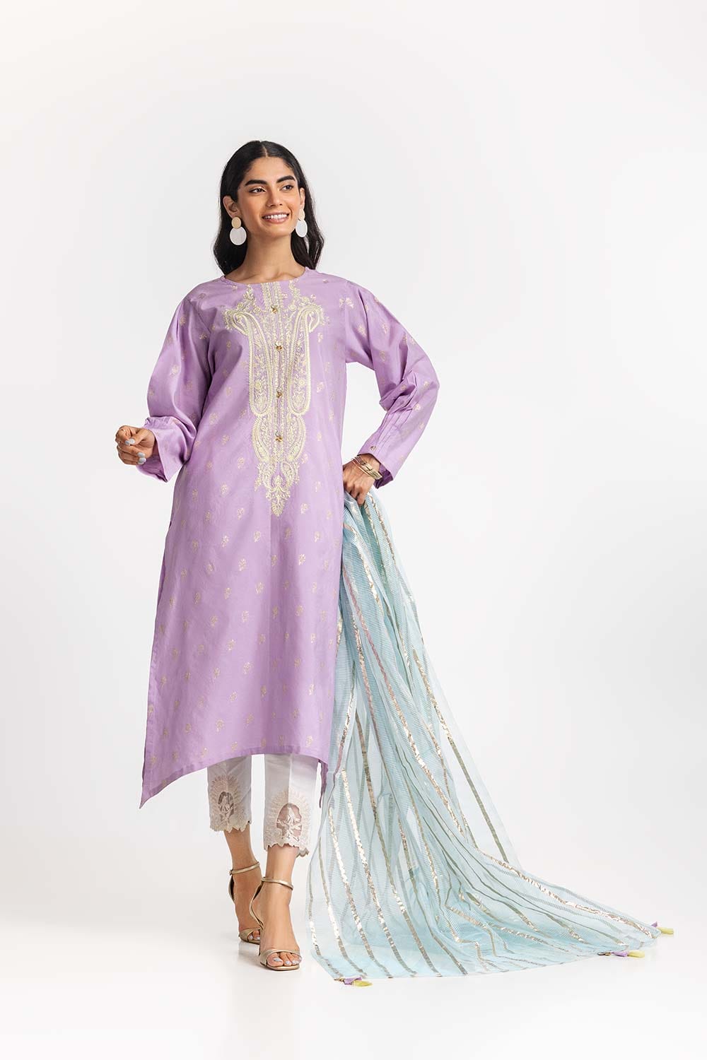 Dyed Jacquard Embroidered Shirt