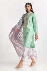 Dyed Jacquard Embroidered Shirt