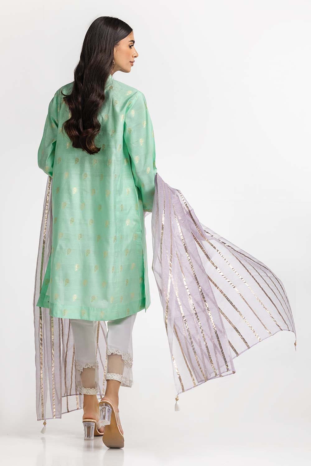 Dyed Jacquard Embroidered Shirt