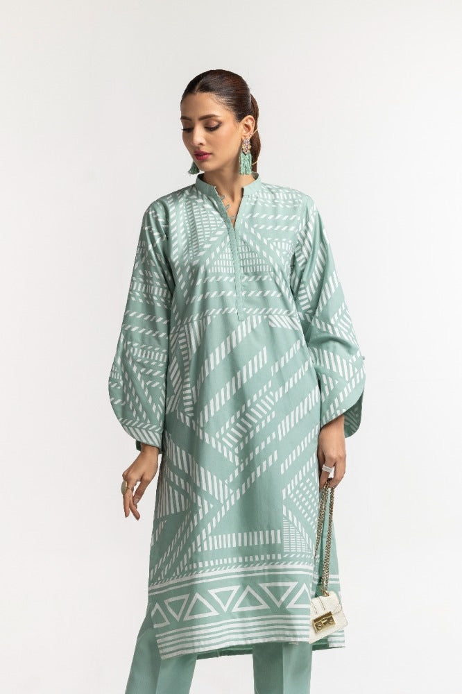 Dyed Polyester Viscose Screen Printed Shirt With Trouser