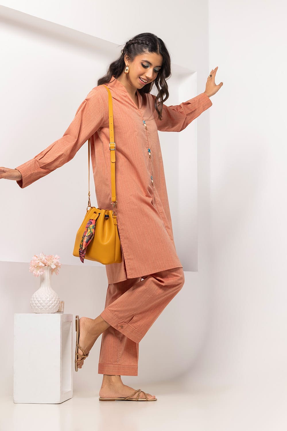 Yarn-dyed Embellished Co-Ord Set