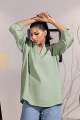 Dobby Jute Embroidered Tunic