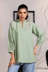 Dobby Jute Embroidered Tunic
