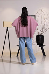 Dobby Jute Embroidered Drop Shoulder Tunic