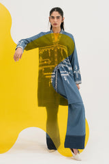 Denim Embroidered Open Shirt