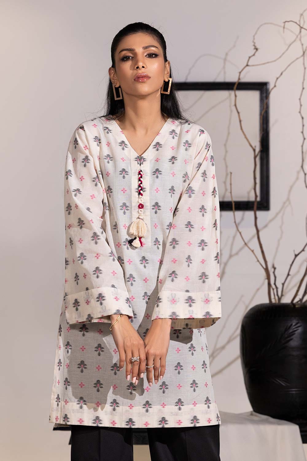 Jacquard Embellished Tunic