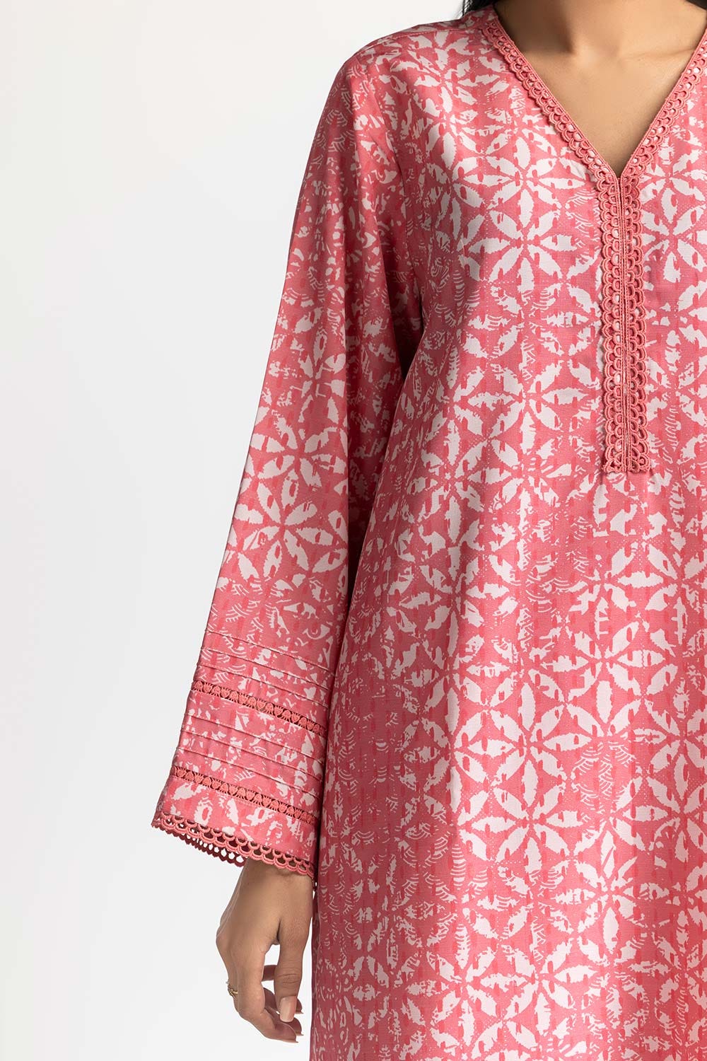 Poly Raw Slub Printed Co-Ord Set