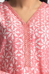 Poly Raw Slub Printed Co-Ord Set