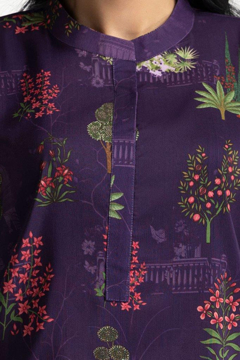Poly Raw Slub Printed Co-Ord Set