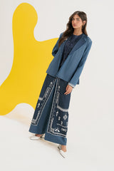 Denim Embroidered Coat