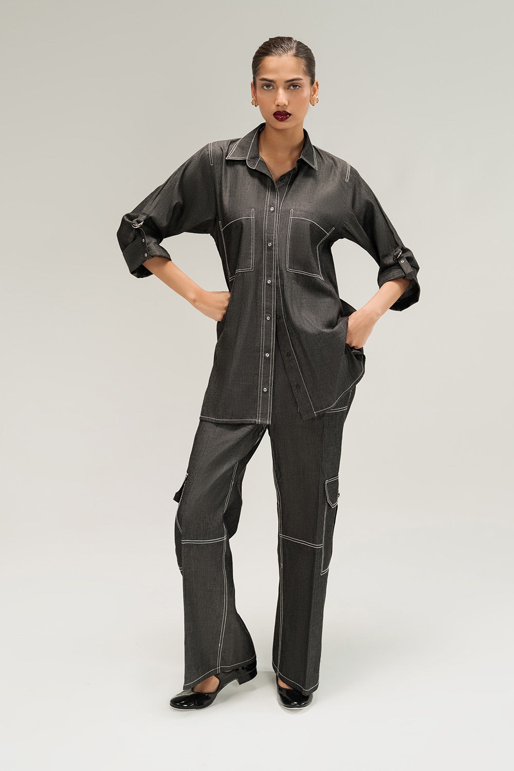 Denim Button Down Shirt With Pocket