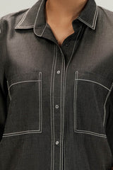 Denim Button Down Shirt With Pocket
