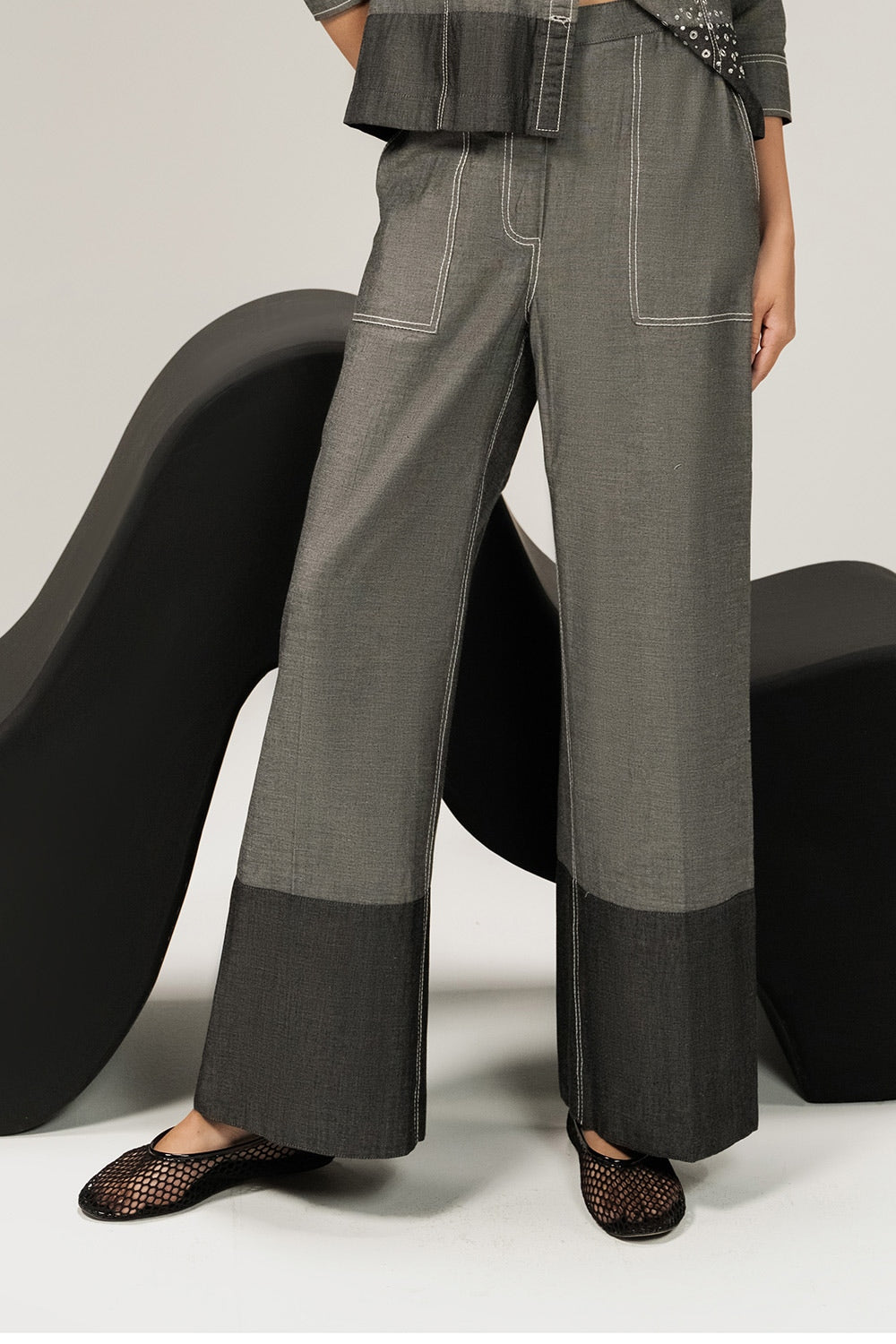 Denim Dyed Pants With Pocket