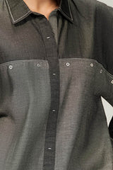 Denim Embellished Button Down Shirt