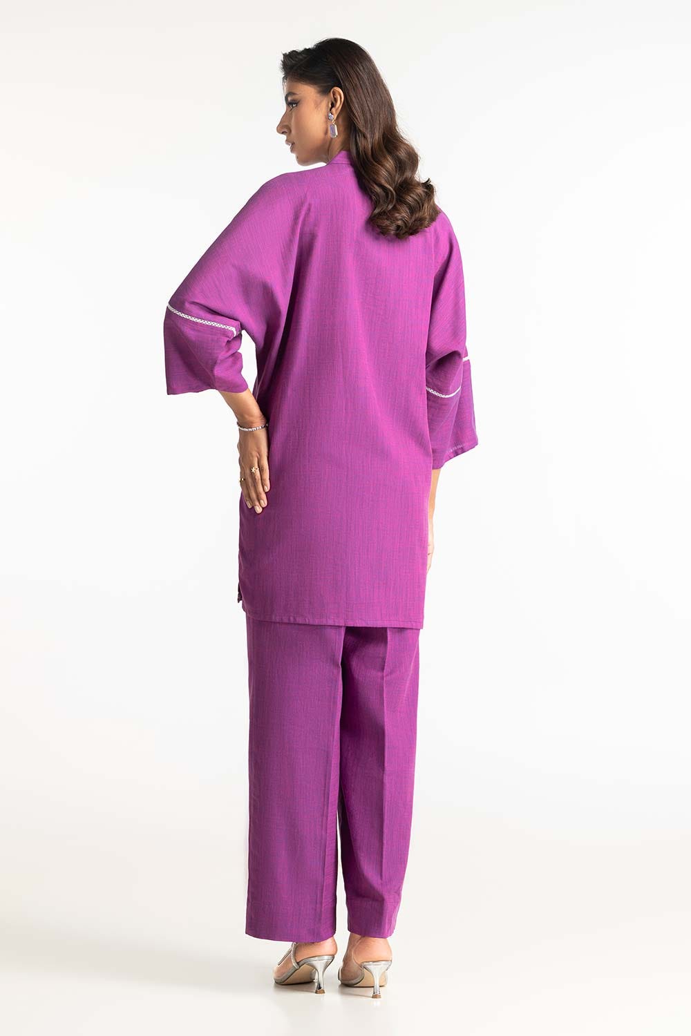 Two-Tone Herringbone Embroidered Shirt And Trouser