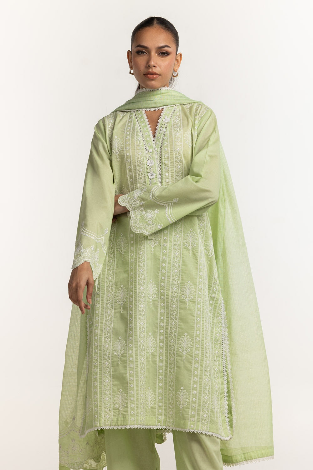 Cambric Embroidered Shirt And Trouser