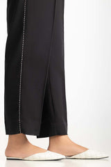 Black Khaddar Embellished Trouser
