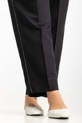 Black Khaddar Embellished Trouser