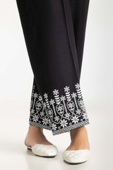 Black Khaddar Embroidered Trouser