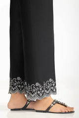 Black Khaddar Embroidered Trouser