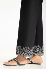 Black Khaddar Embroidered Trouser