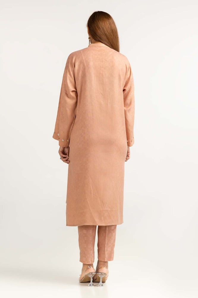 Dyed Self Jacquard Shirt With Trouser