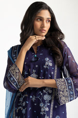 3 Piece Chiffon Embroidered Suit
