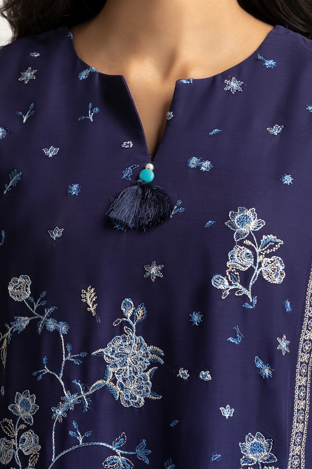 3 Piece Chiffon Embroidered Suit