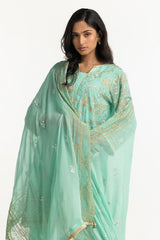 3 Piece Chiffon Embroidered Suit