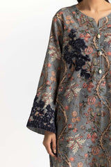 3 Piece Khaddar Printed With Embroidered  Suit