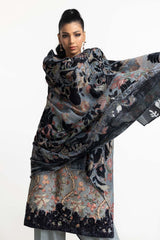 3 Piece Khaddar Printed With Embroidered  Suit